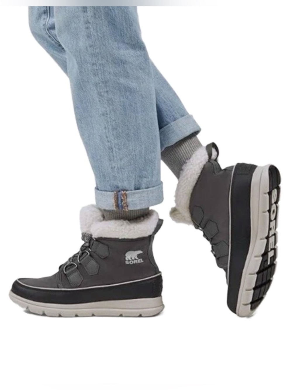 Sorel  Women's Gray Explorer Carnival
Waterproof Boot